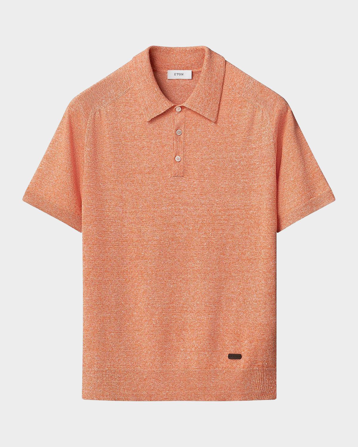 Eton Men's Cotton-Linen Knit Polo Shirt