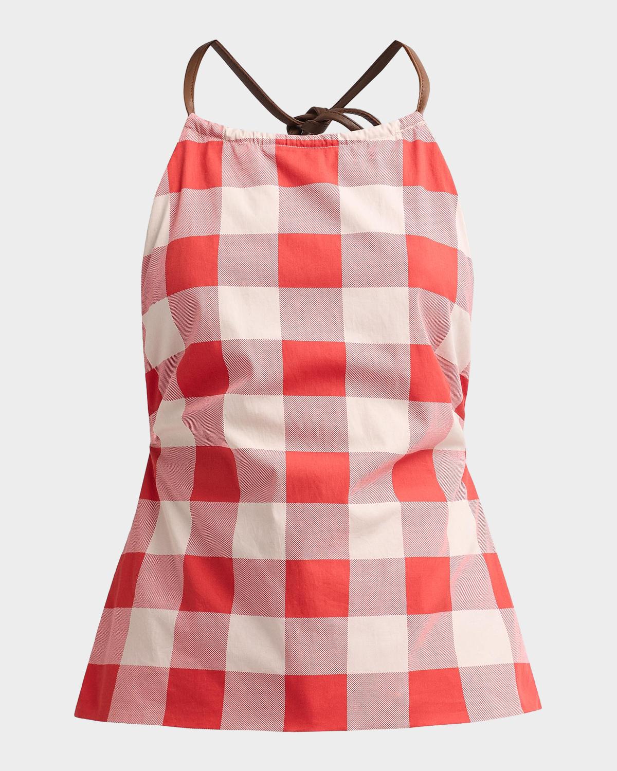 SEROYA Deza Check Halter Top