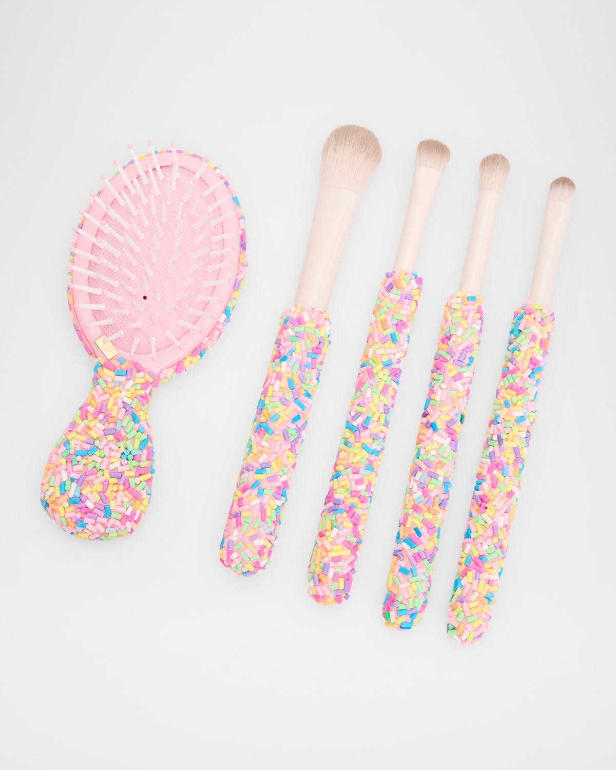 Kid & apos;s Sprinkle Hair & Makeup Brush 5-Piece Set