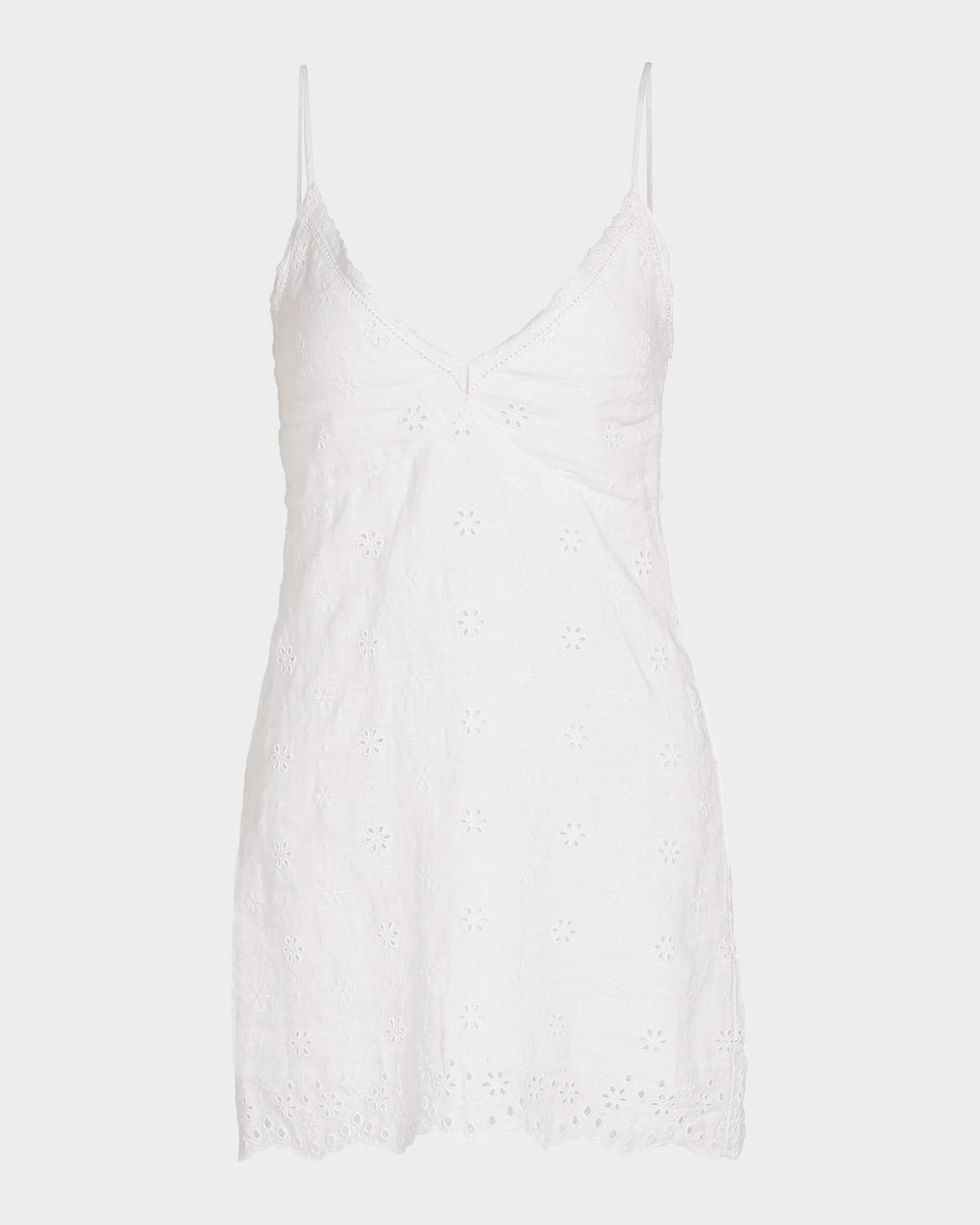 LoveShackFancy Peppy Eyelet Cotton Minidress