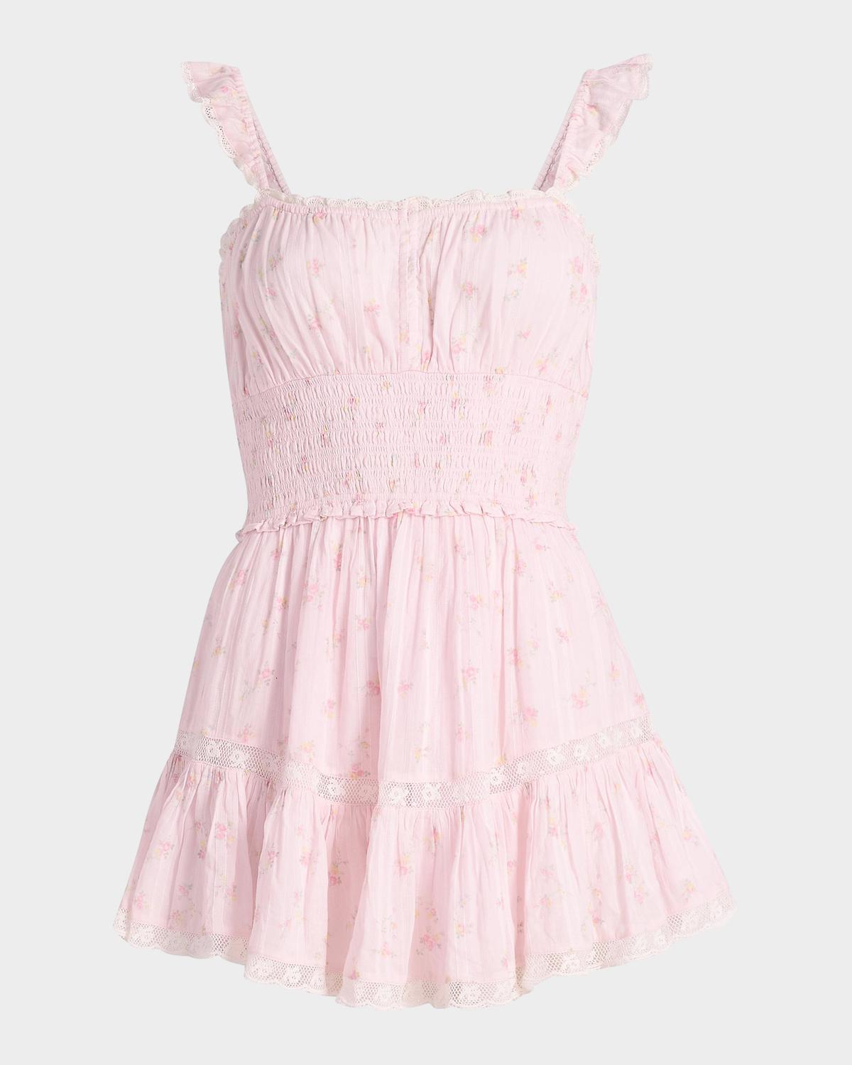 LoveShackFancy Maralina Floral Cotton Minidress