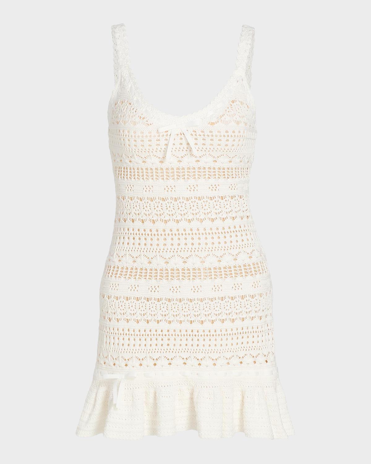 LoveShackFancy Madiya Crochet Cotton Minidress