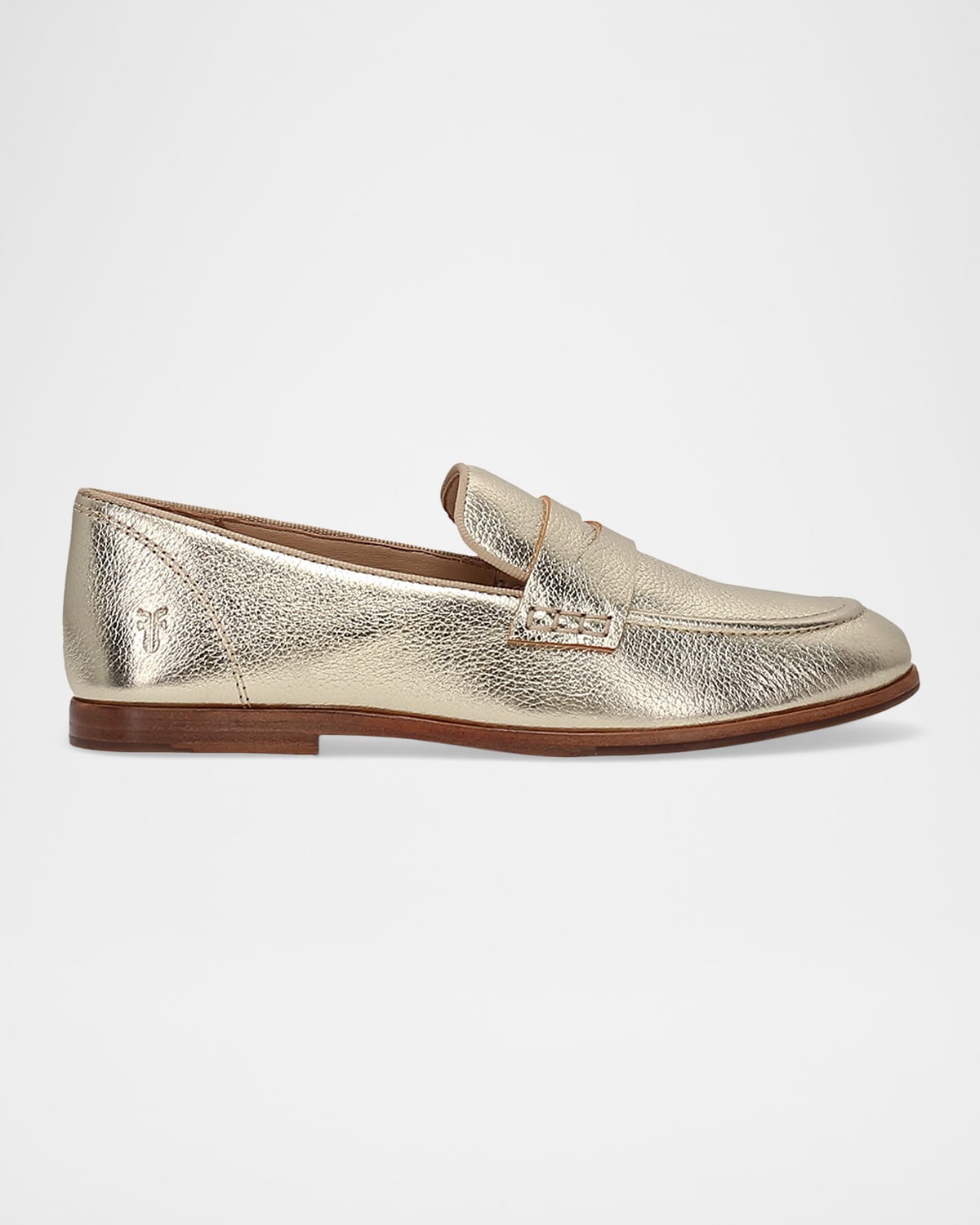 Frye Faith Metallic Leather Penny Loafers In Gold