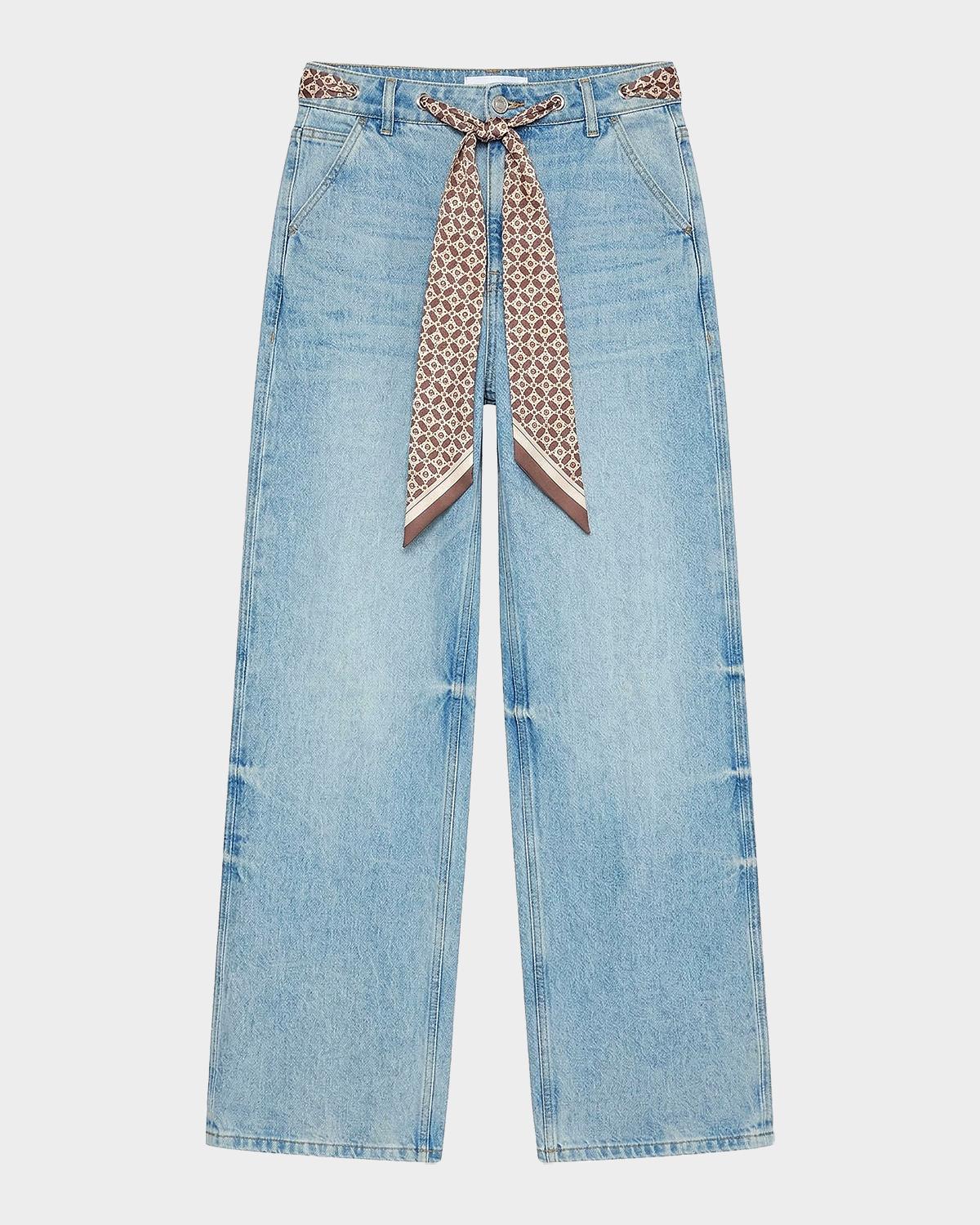 SEROYA Bond Sash Belt Baggy Jeans