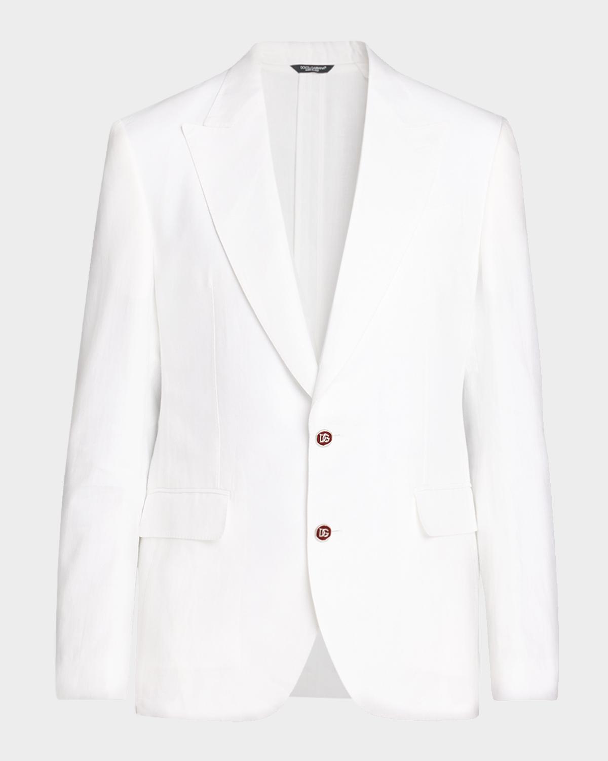 Men & apos;s Light Linen Two-Button Suit Jacket