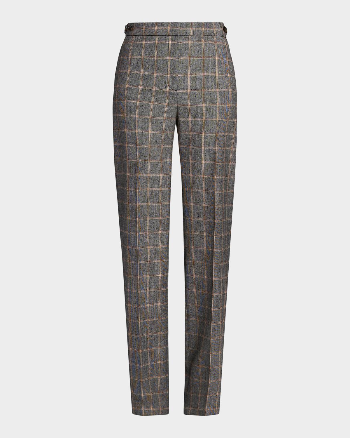 Stella McCartney Check Wool Slim Pants