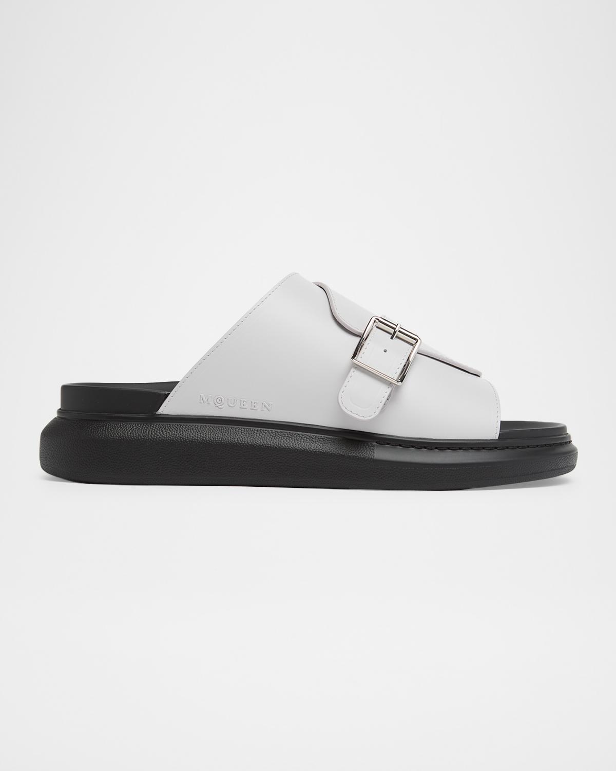 McQueen Men's Rubber Overlapping-Upper Buckle Sandals