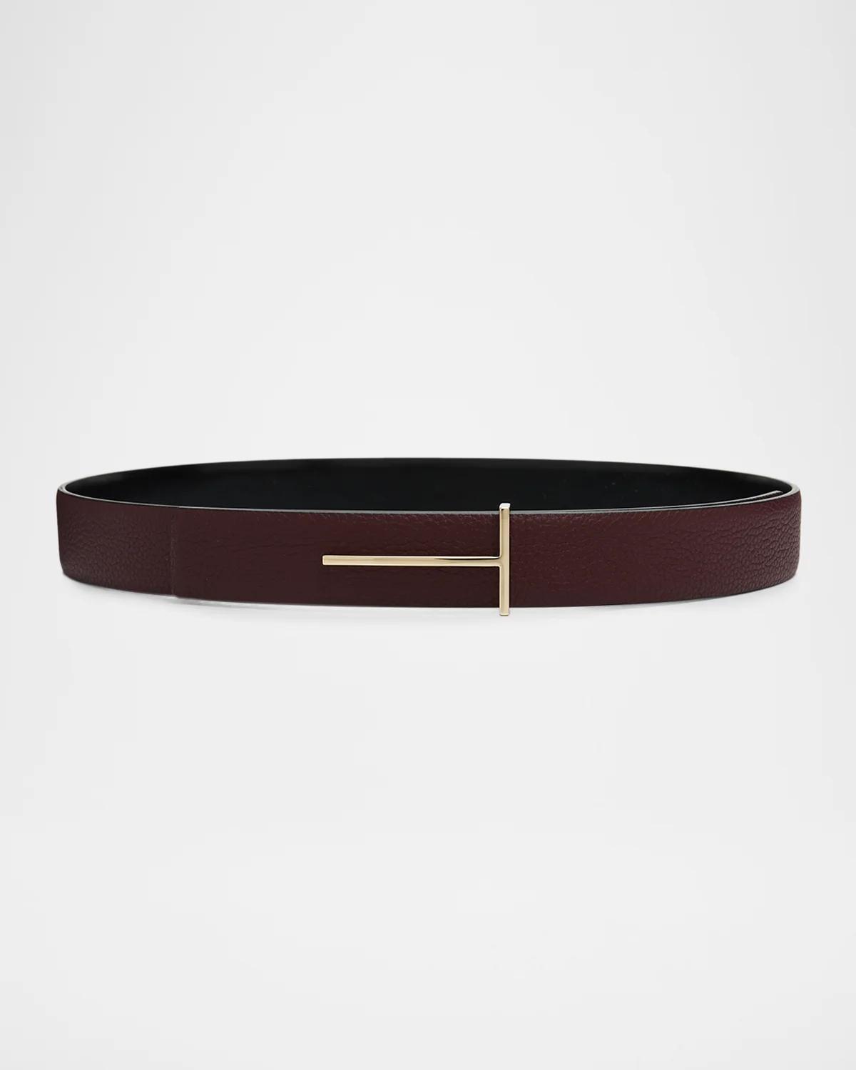 TOM FORD Boutique Slim T Reversible Leather Belt