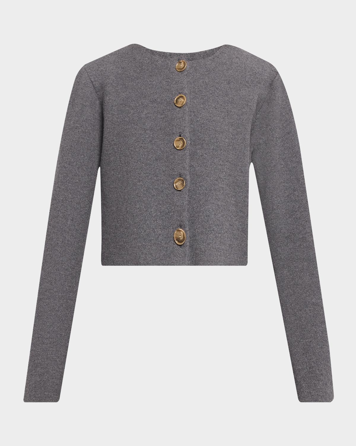 Brandon Maxwell Ryder Wool Knit Crop Jacket