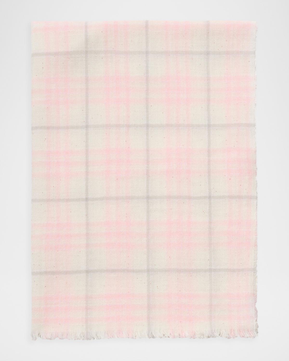 Burberry Wide Sequined Check Wool Silk-Blend Scarf