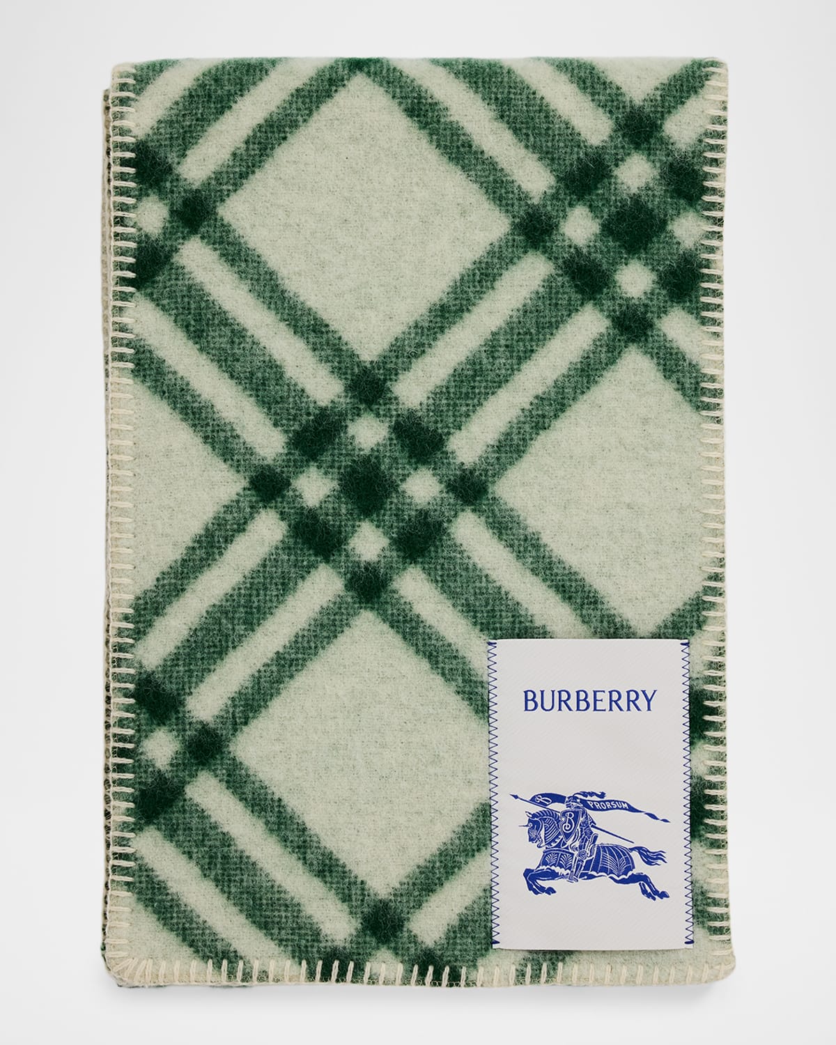 Burberry Men & Apos;s Check Wool Scarf In Green
