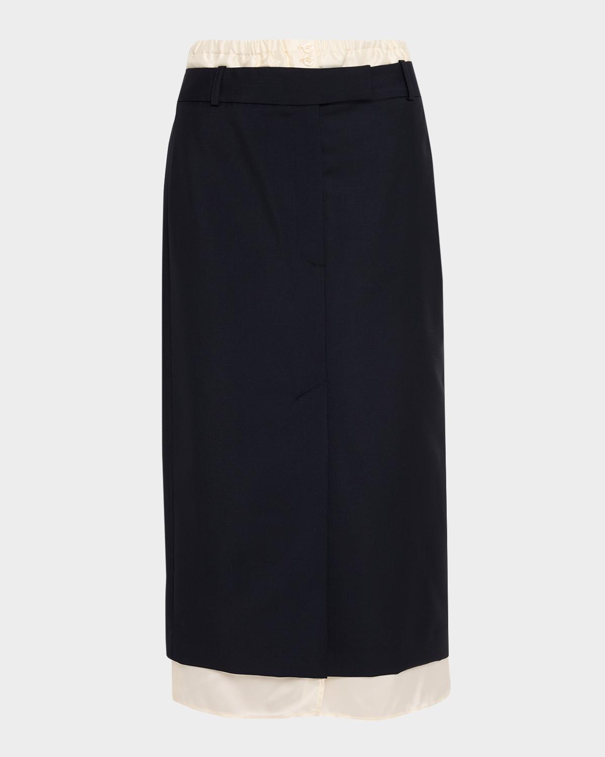 Róhe Boxer Detail Virgin Wool-Mohair Midi Skirt