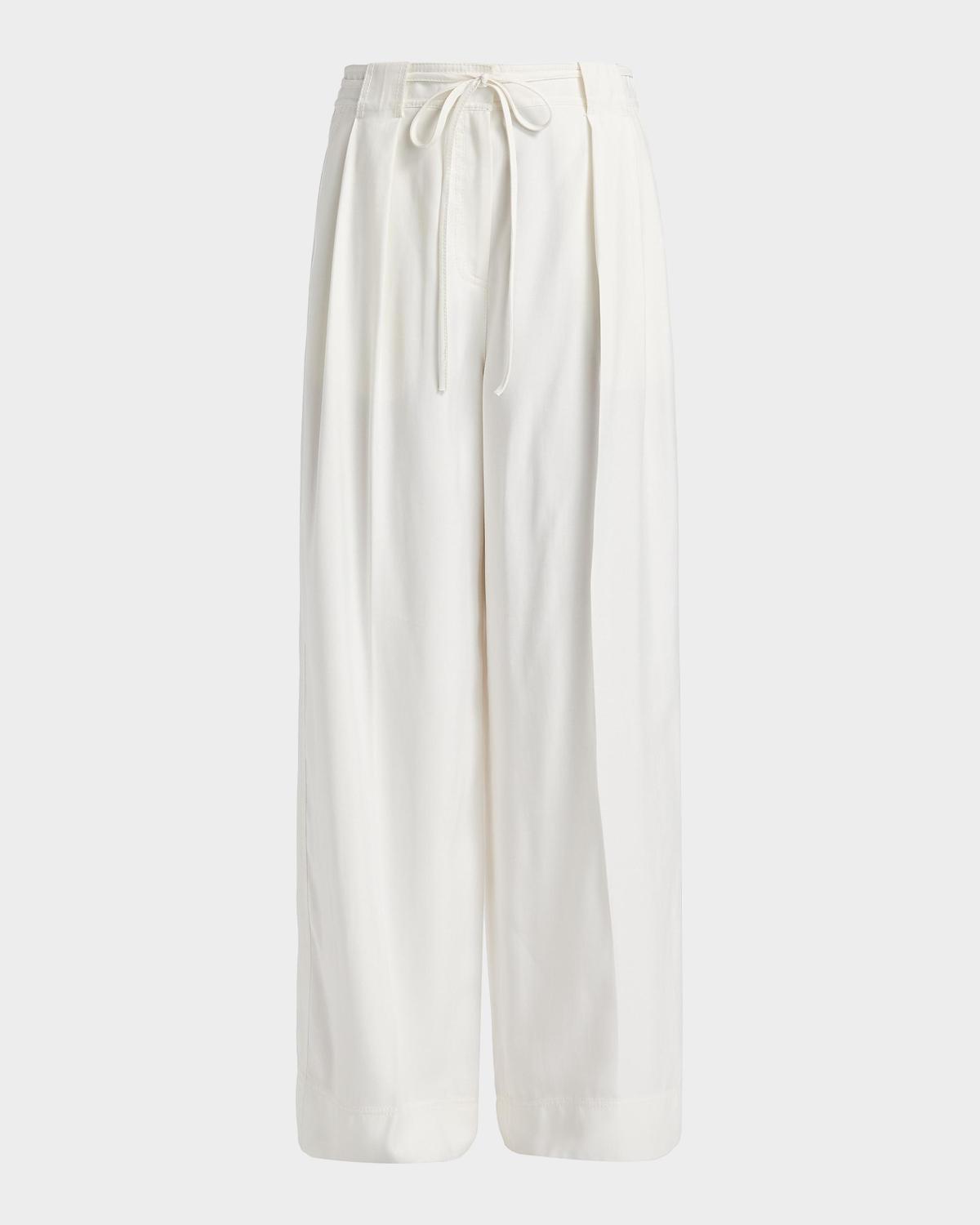 Derek Lam 10 Crosby Archer Twill Wide-Leg Self-Belt Pants