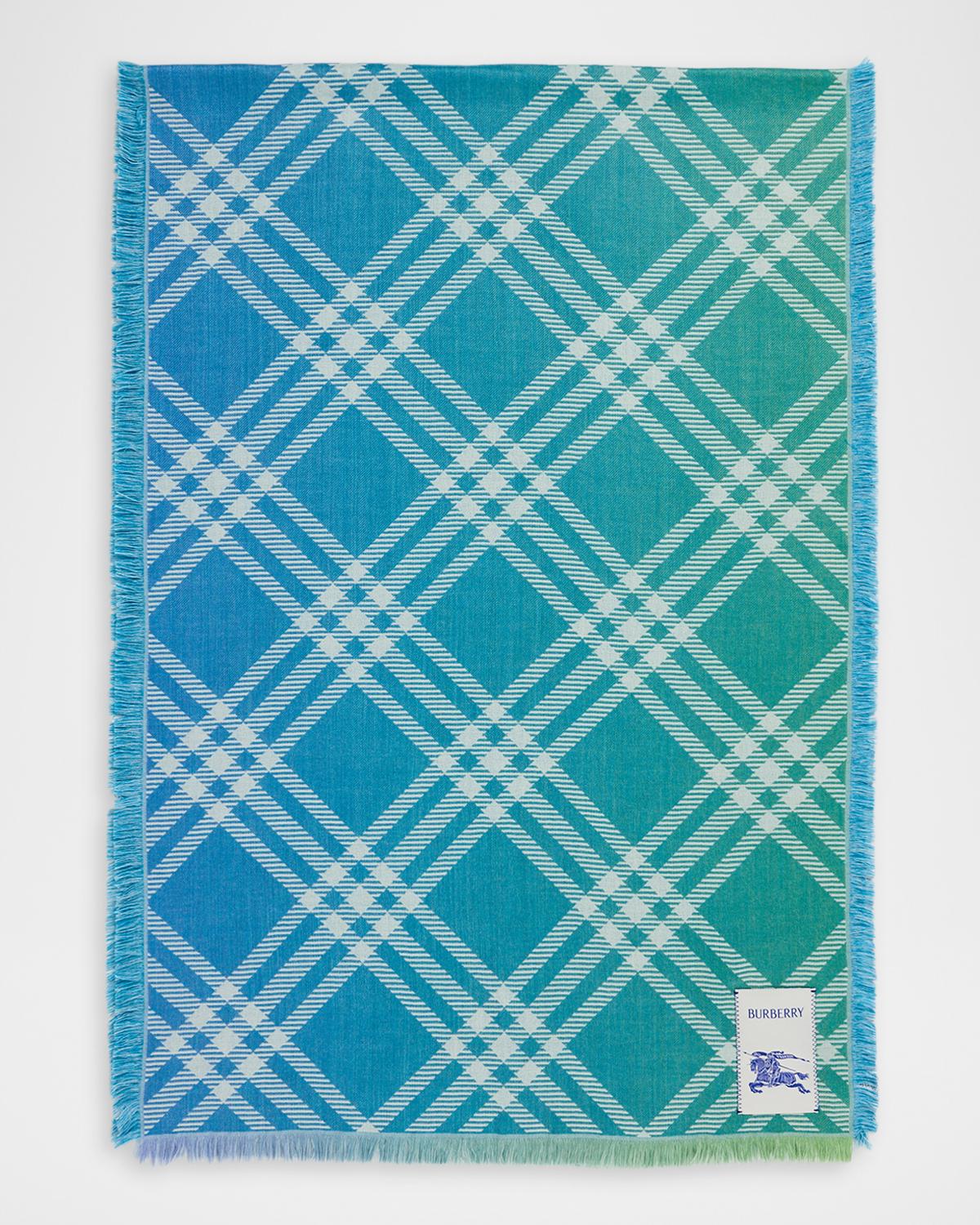 Burberry Men's Wool and Silk Gradient Check Scarf