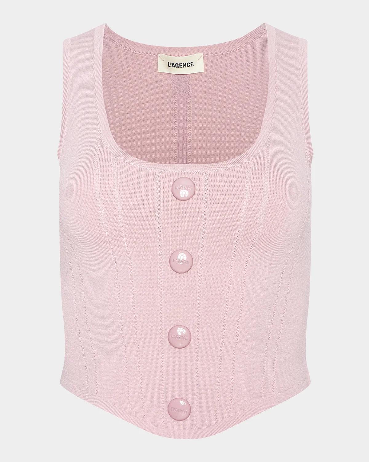 L 'AGENCE Dove Scoop-Neck Knit Corset