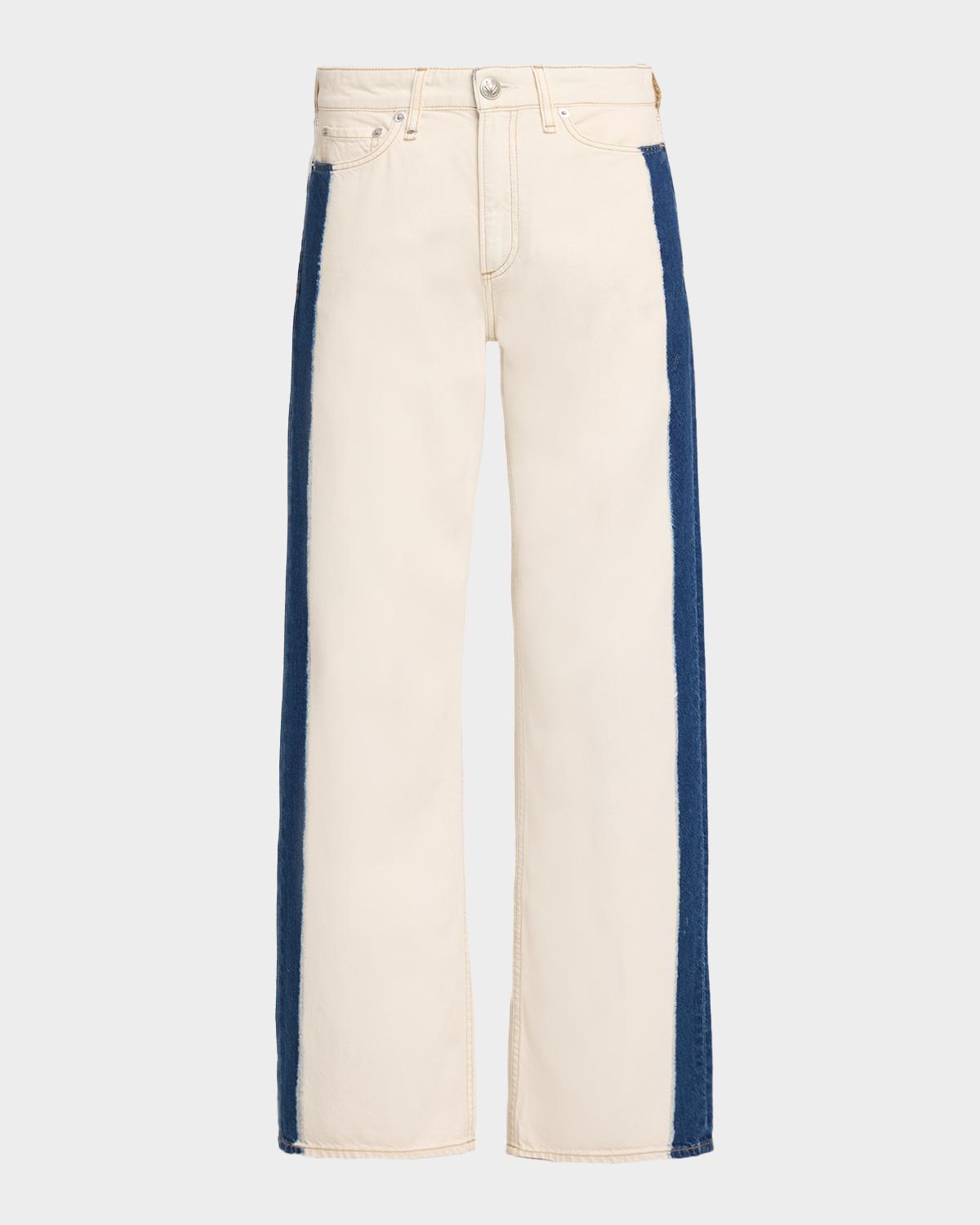 rag & bone Featherweight Logan Mid-Rise Two-Tone Jeans