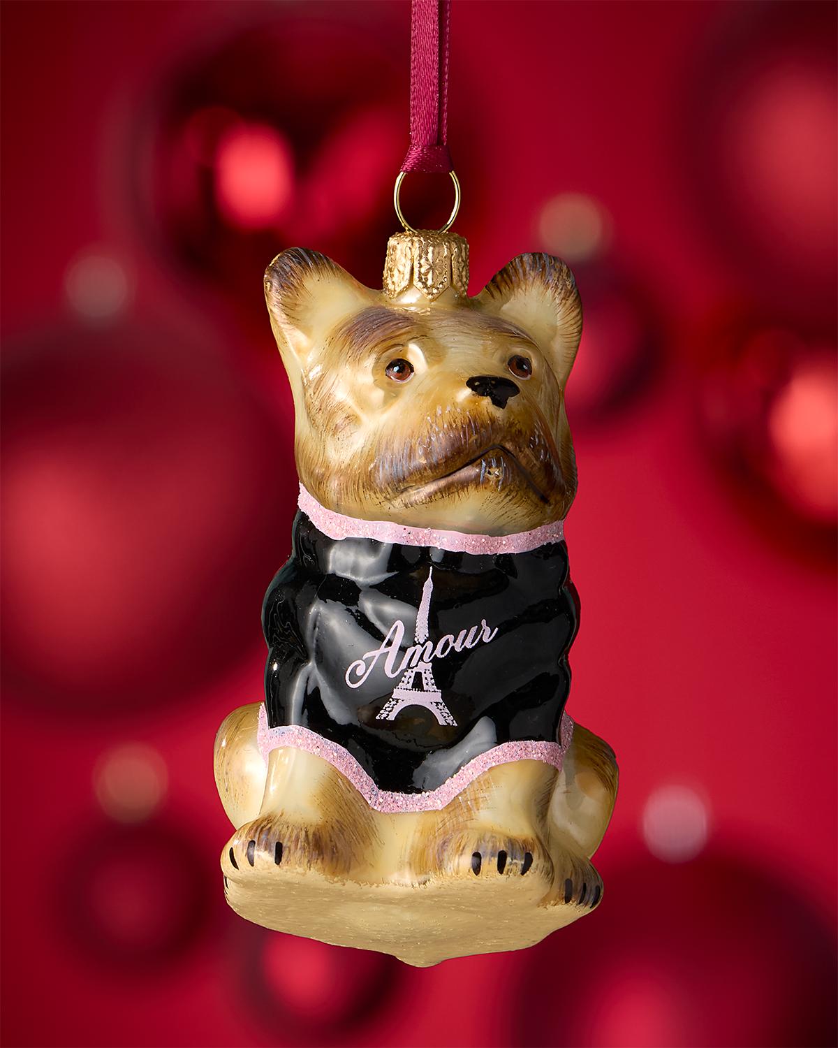 Cream French Bulldog Christmas Ornament