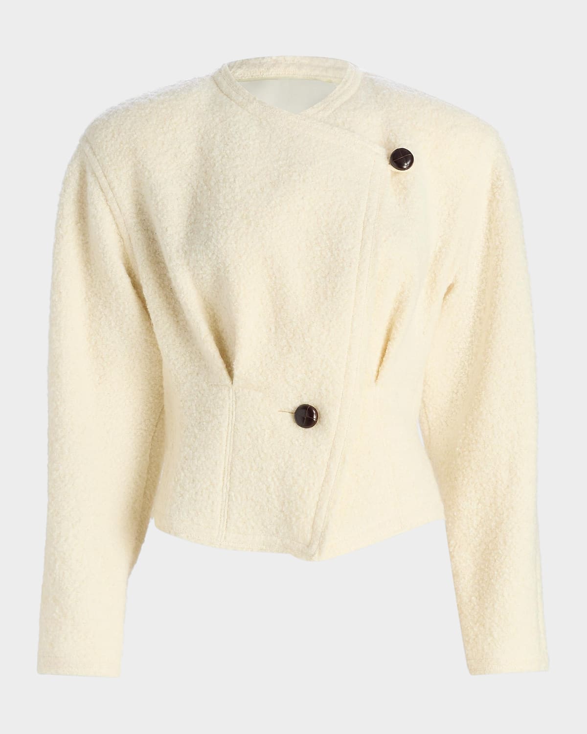 Isabel Marant Suna Asymmetrical Virgin Wool Blend Jacket In Ecru
