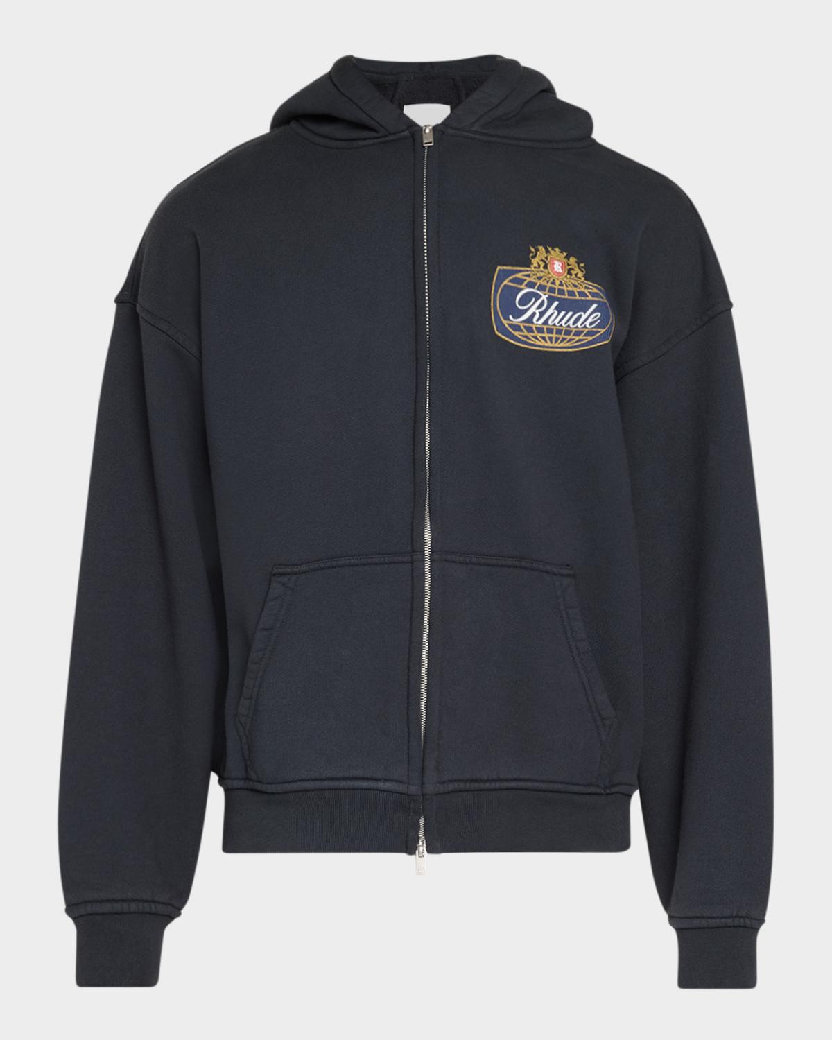 Rhude Men's Safari Crest Full-Zip Hoodie