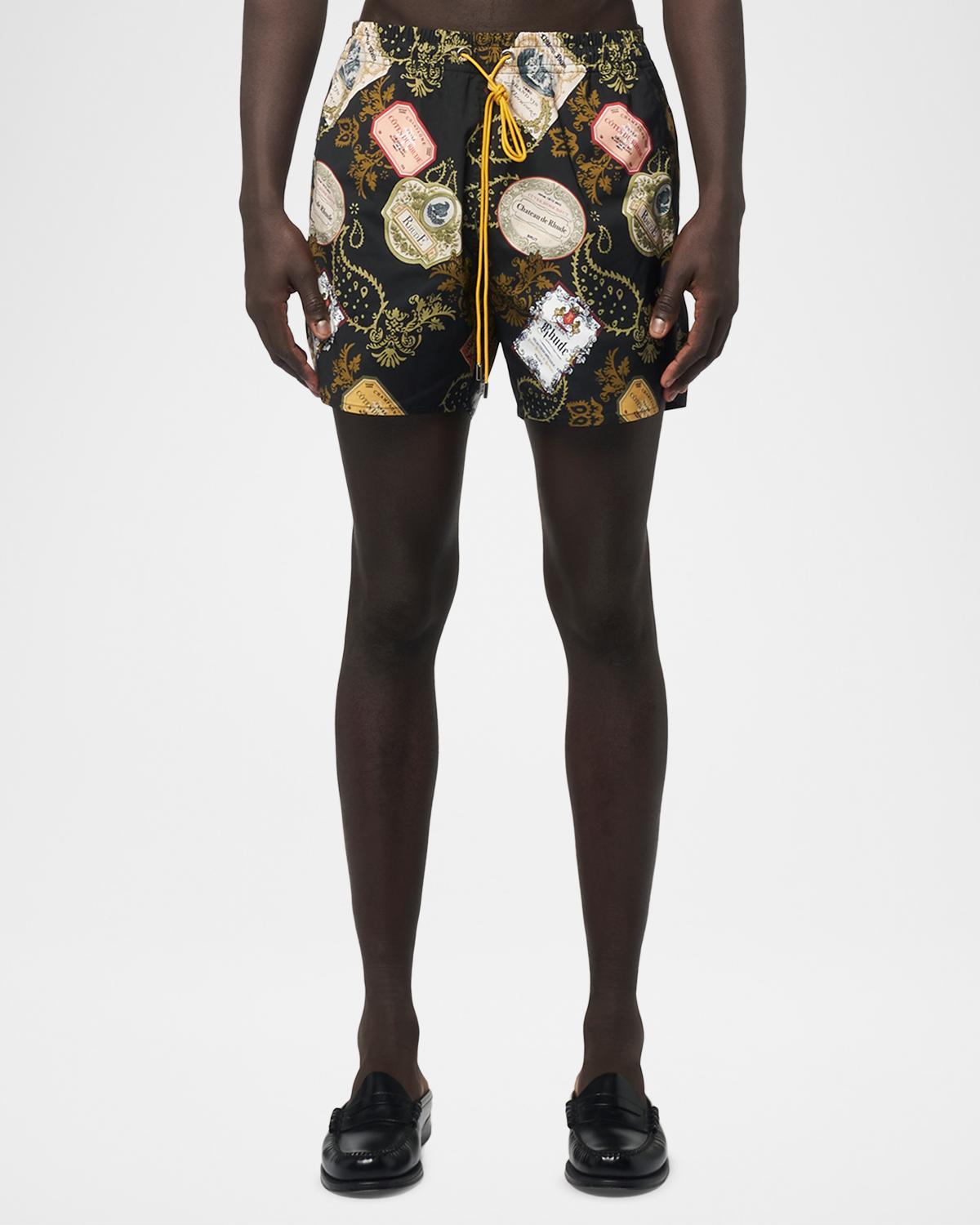 Rhude Men's Vin Bandana-Print Swim Trunks