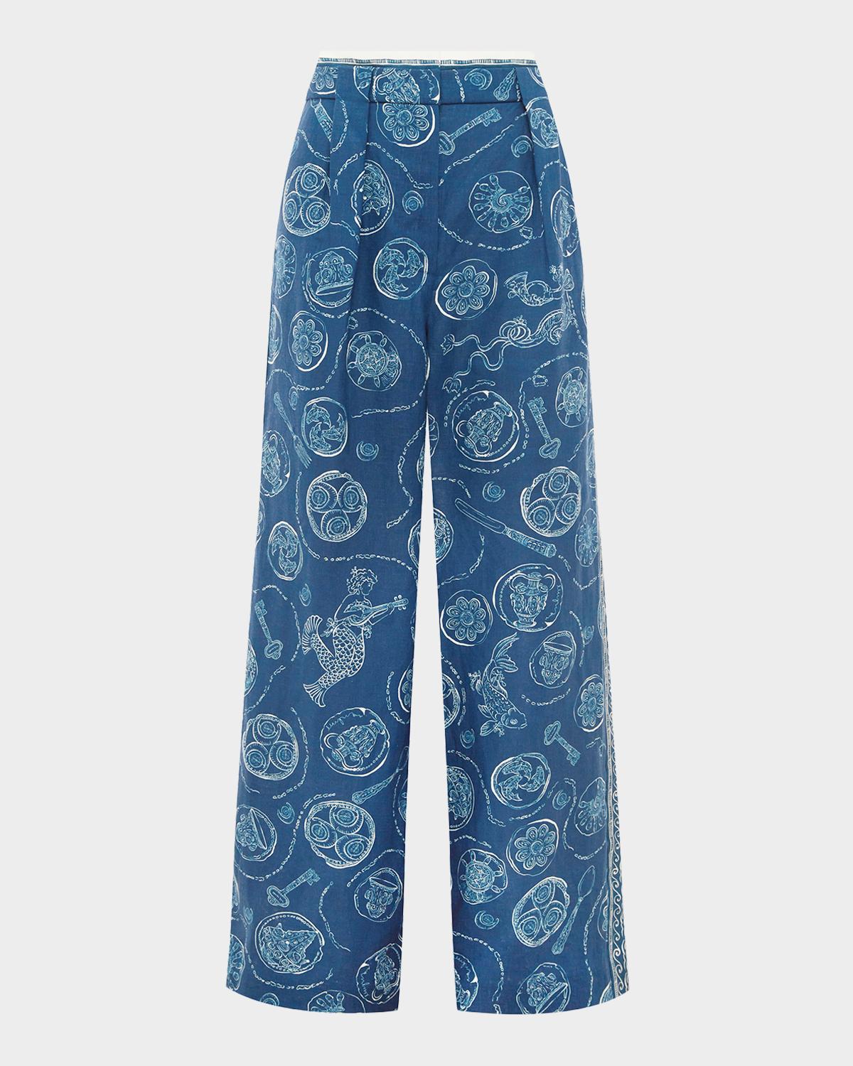 ALÉMAIS Lucky Wide-Leg Linen Pants