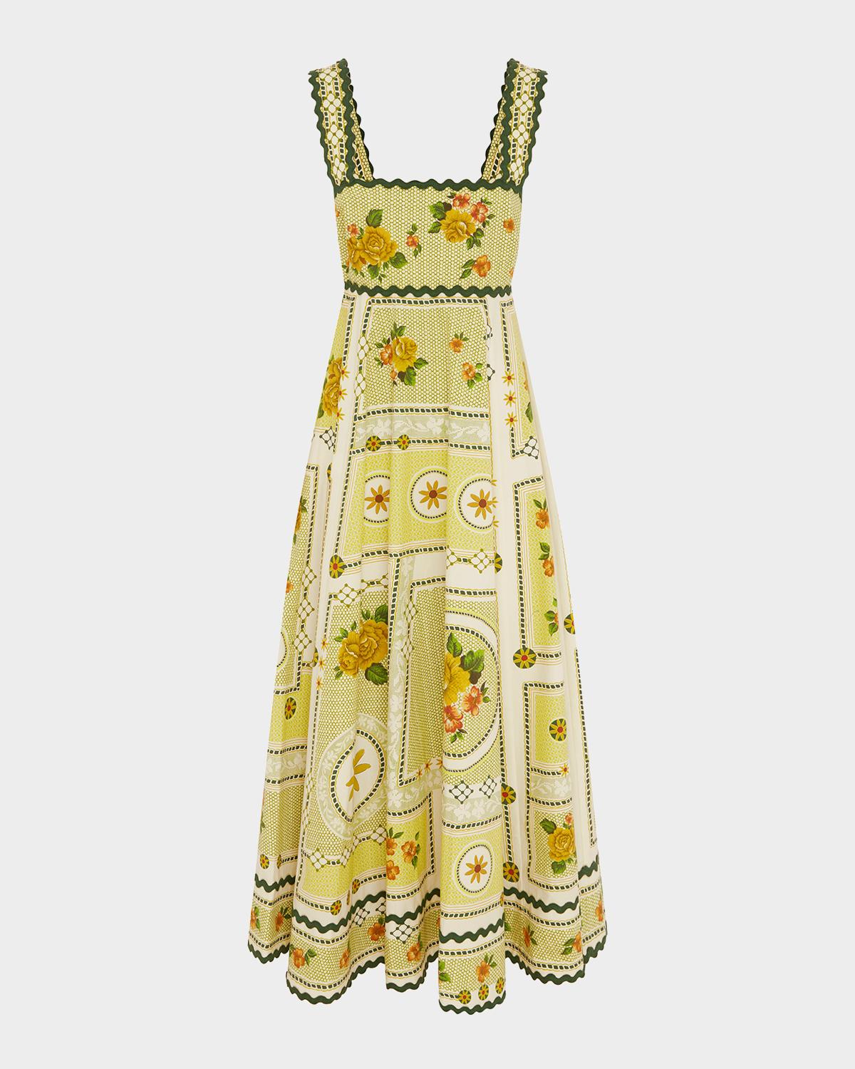 ALÉMAIS Dixie Floral-Print Cotton Poplin Maxi Dress