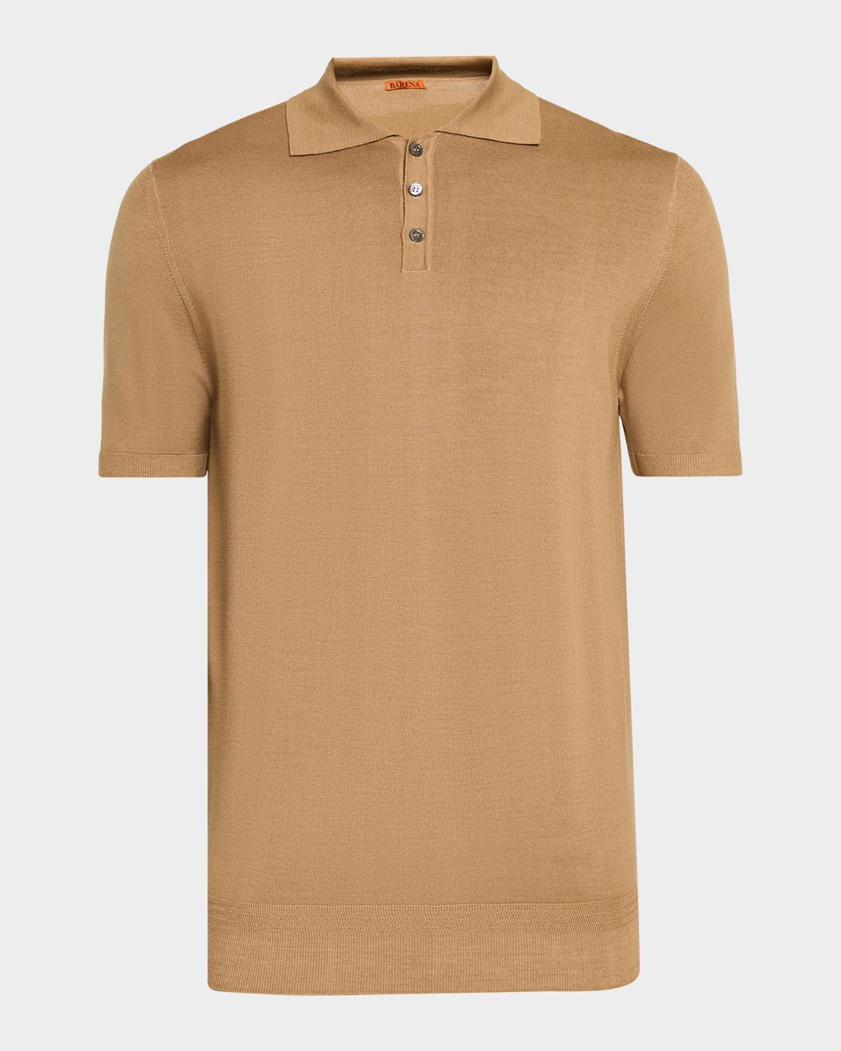 Barena Men's Merino Wool Polo Shirt