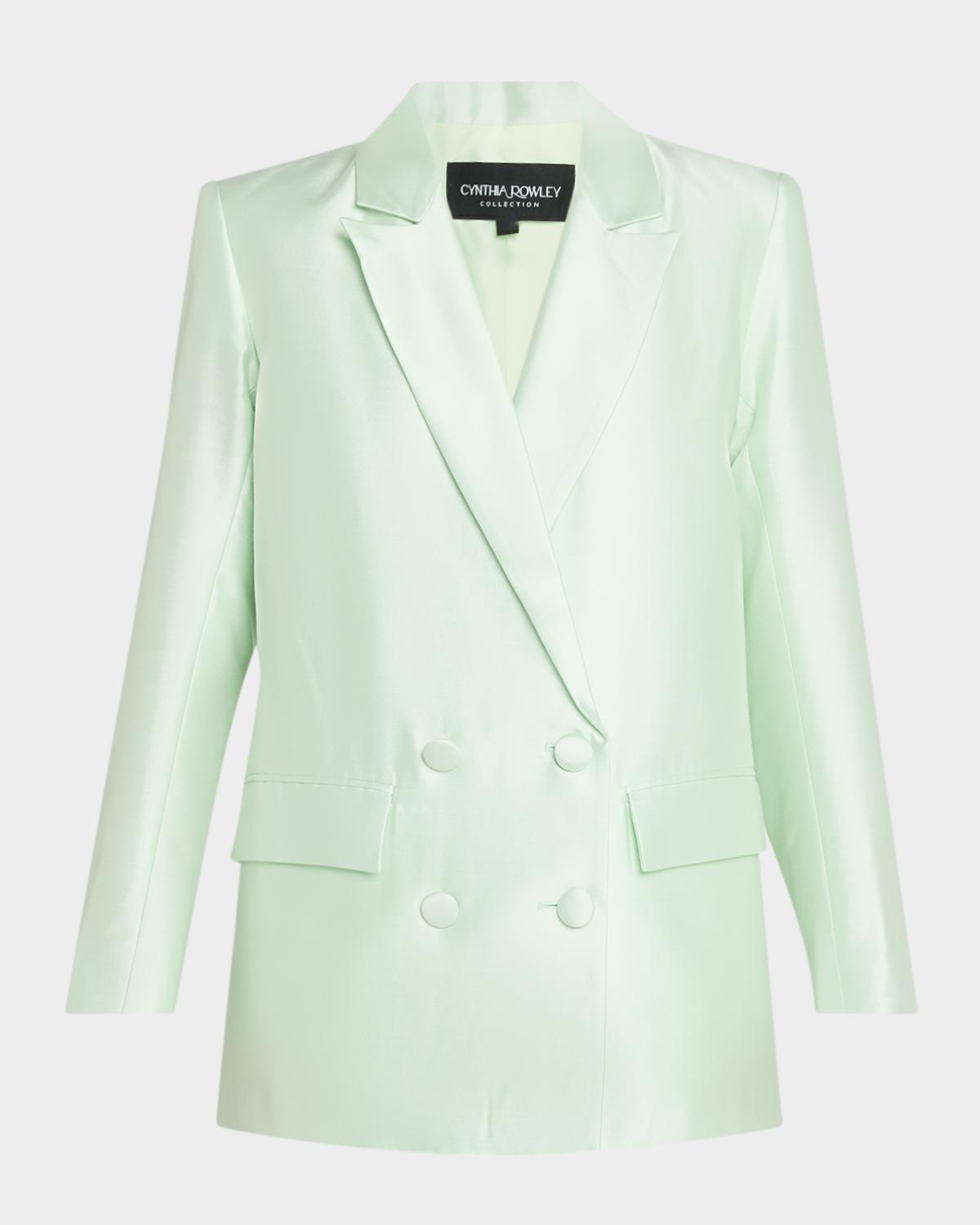 Cynthia Rowley Double-Breasted Silk-Wool Jacket