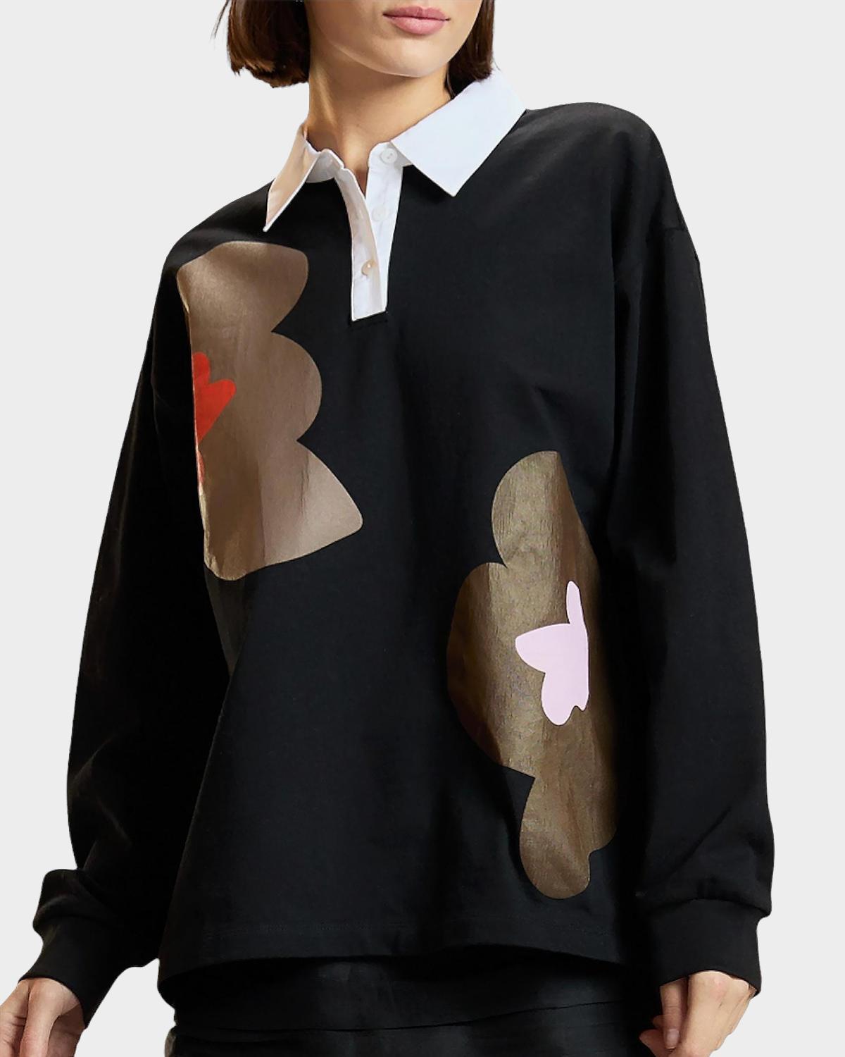Cynthia Rowley Ardie Graphic Cotton Rugby Shirt