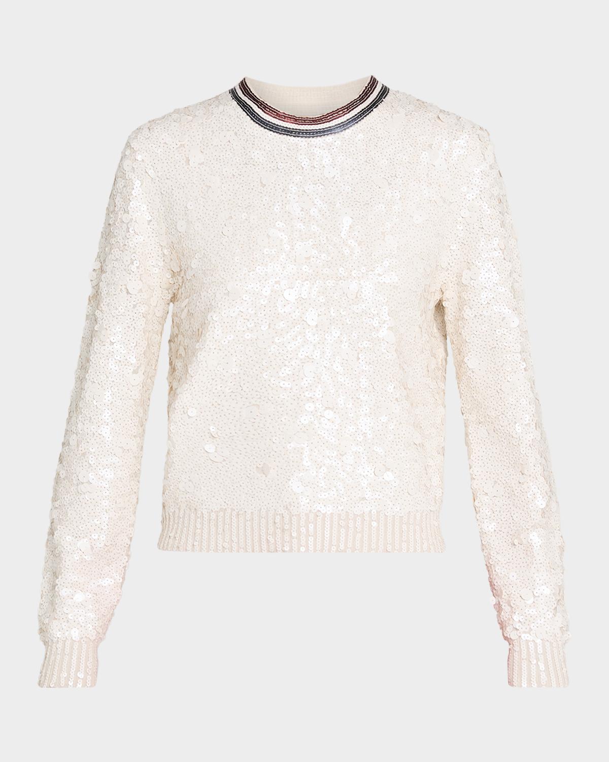 Cynthia Rowley Sequin Crewneck Sweater
