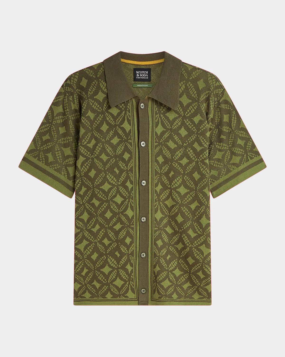 Maison Scotch Men & Apos;s Jacquard Knit Short-sleeve Sweater In Tiles Flow