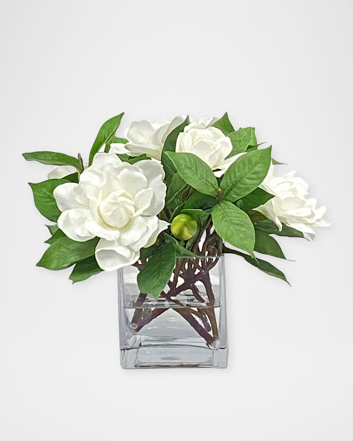 Winward Home Gardenia Jubilation 10" Faux Floral Arrangement in Glass Vase | Thumbnail 4 Winward Home Gardenia Jubilation 10" Faux Floral Arrangement in Glass Vase | Thumbnail 4