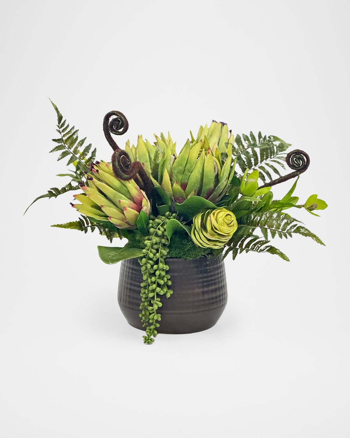 Winward Home 14" Faux Mixed Tropical Plants in Ceramic Cachepot | Thumbnail 4 Winward Home 14" Faux Mixed Tropical Plants in Ceramic Cachepot | Thumbnail 4