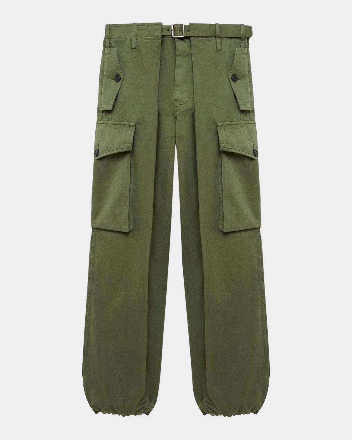 LOEWE Pleated Straight-Leg Cargo Trousers