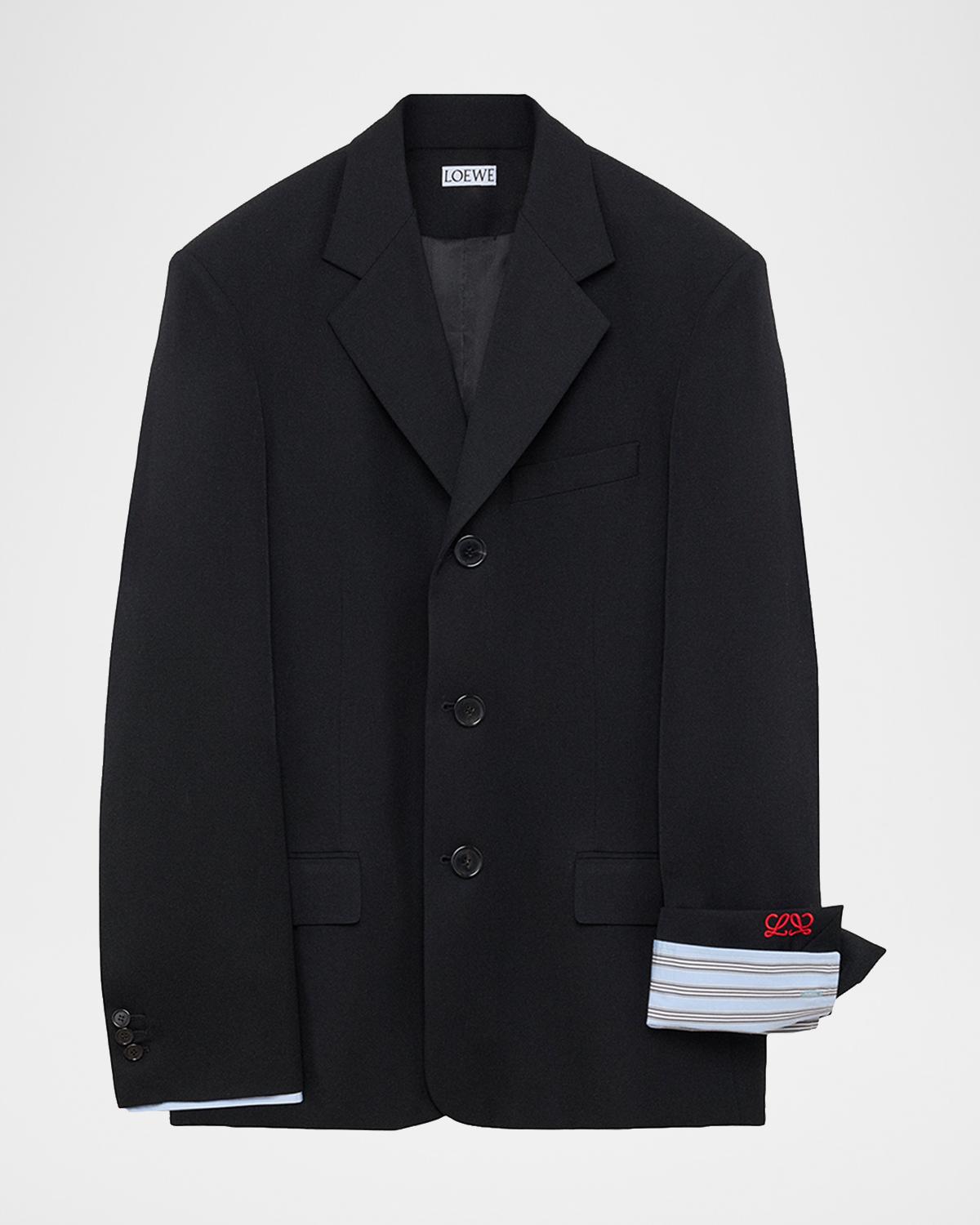 Double-Breasted Wool-Blend Blazer