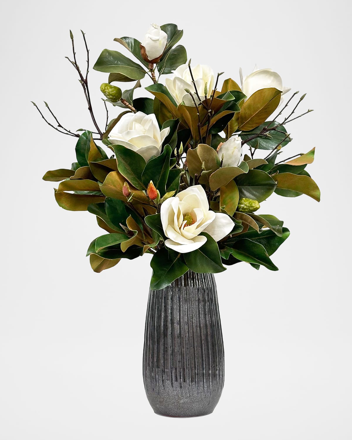 Winward Home Magnolia 38" Faux Floral Arrangement in Stripe Vase | Thumbnail 4 Winward Home Magnolia 38" Faux Floral Arrangement in Stripe Vase | Thumbnail 4