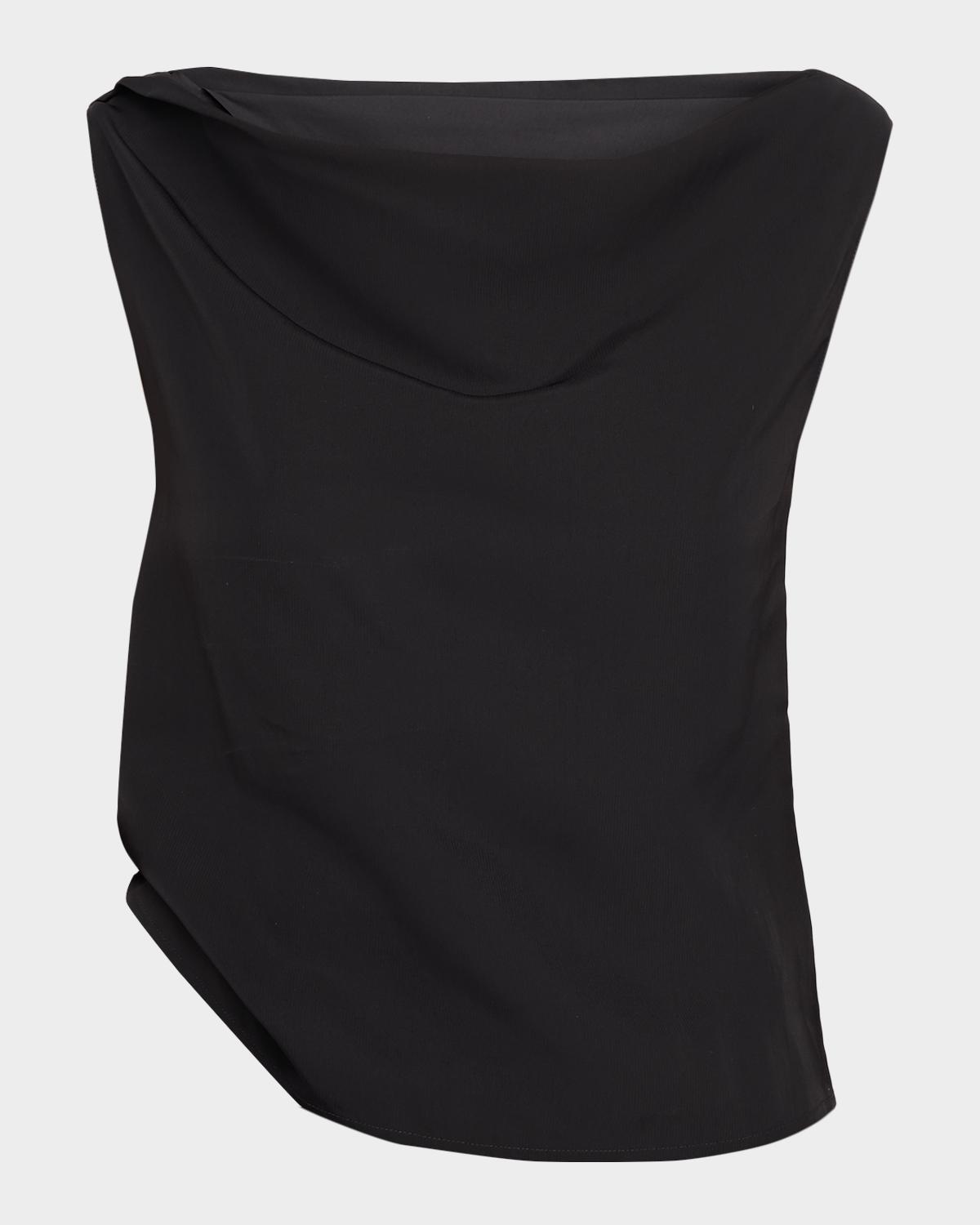 Co Sleeveless Draped-Back Top