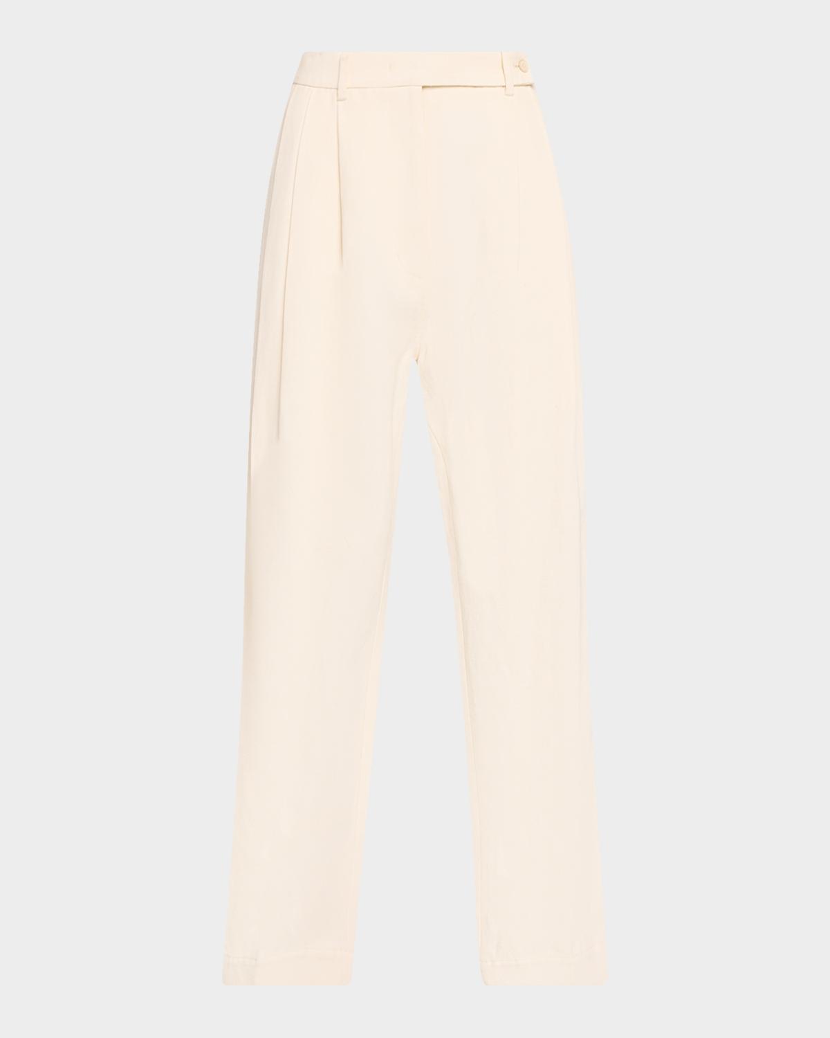 Co Pleated Viscose-Linen Pants