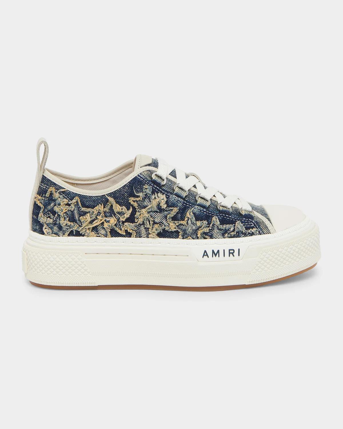 Amiri Court Denim Low-Top Sneakers