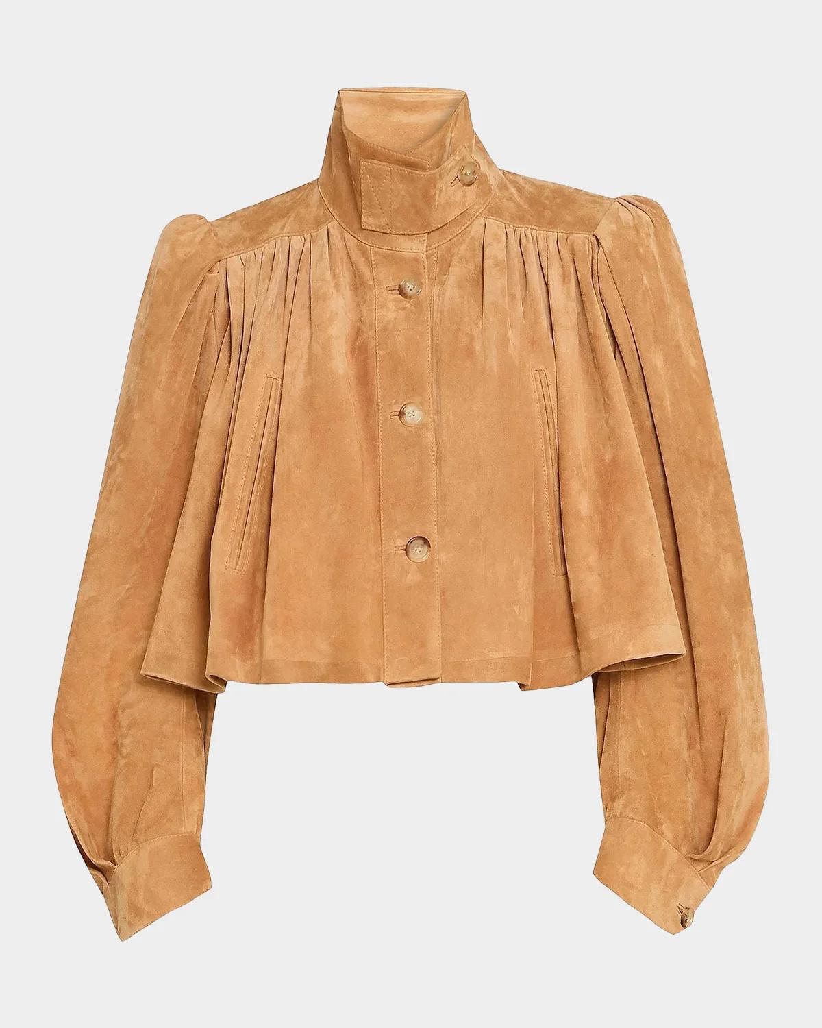 Chloe Shirred Suede Jacket