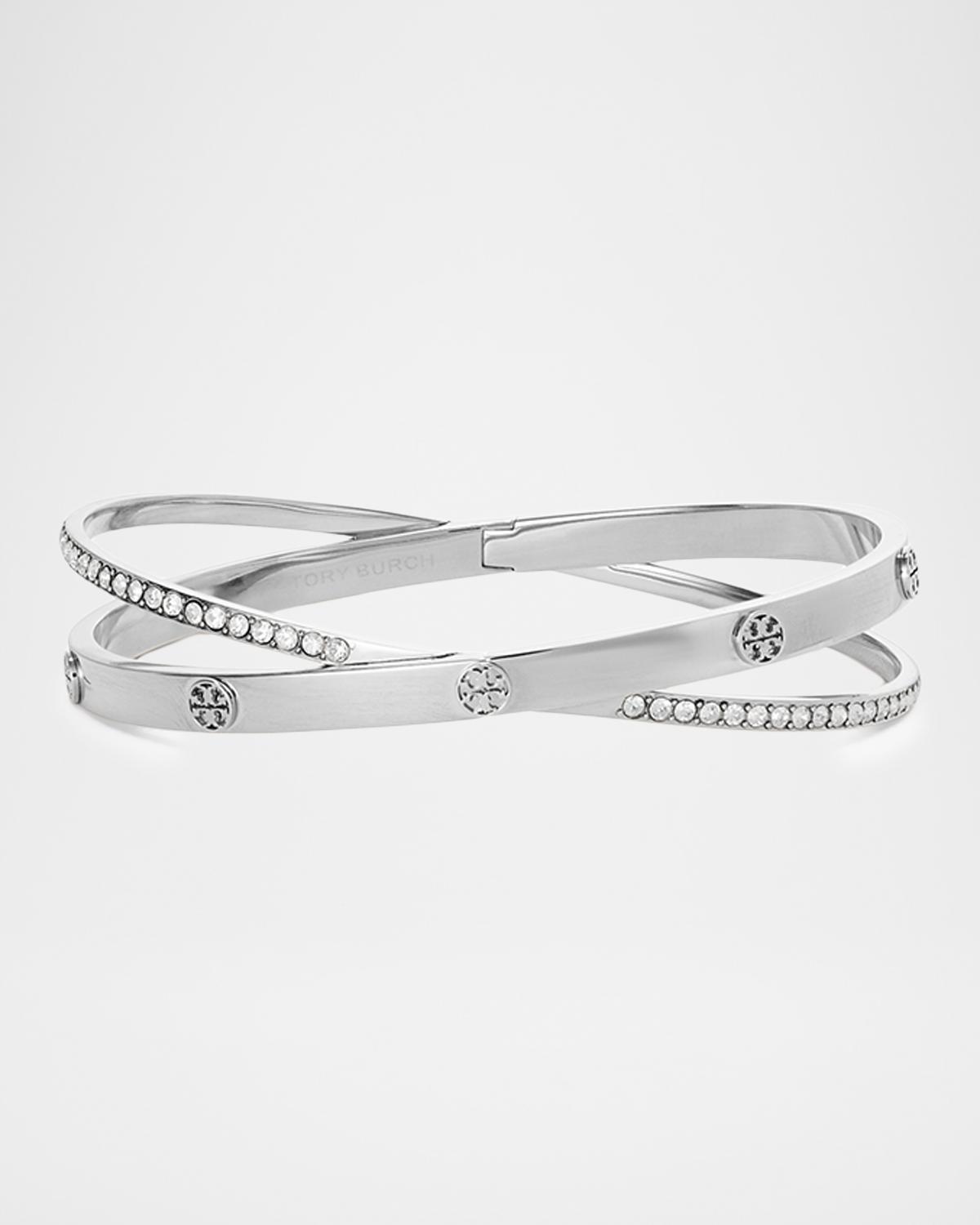Icon Pave Double Bracelet, Silver