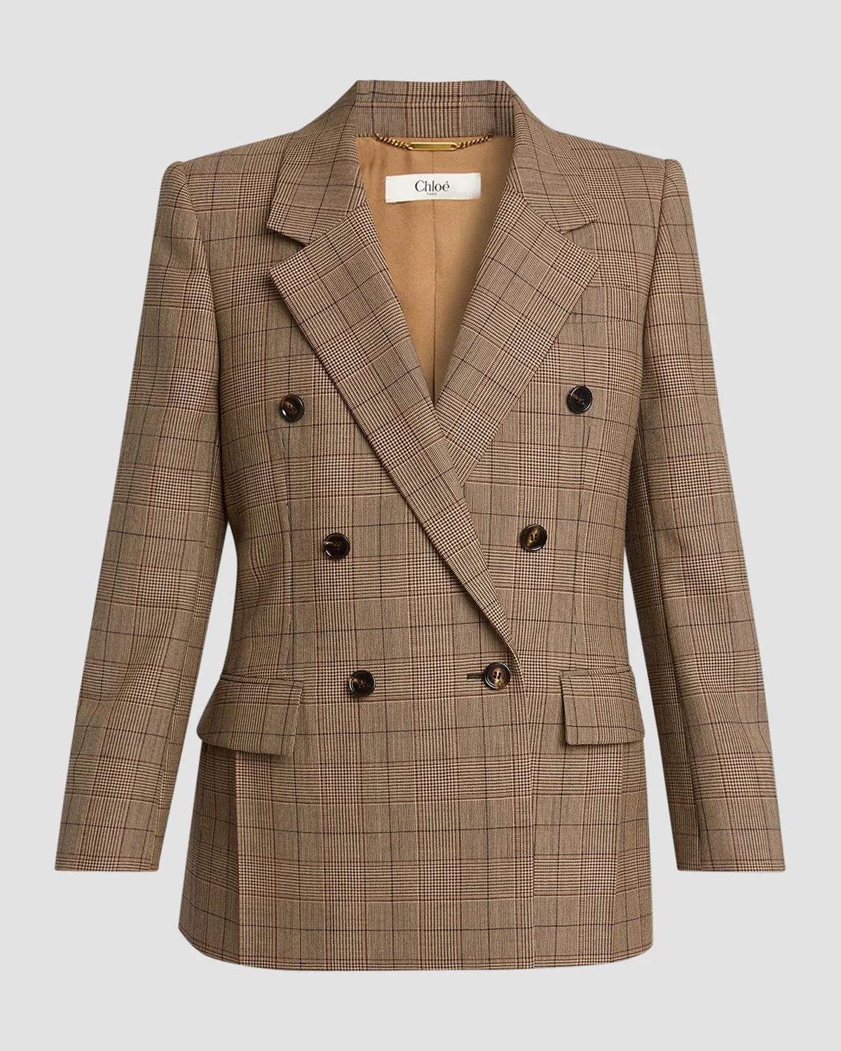 Double-Breasted Check Tailoring Jacket