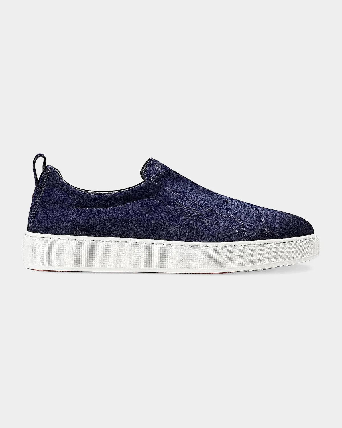 Santoni Victory Suede Low-Top Sneakers