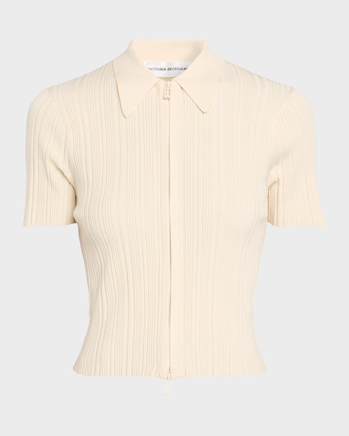 Victoria Beckham Ribbed Polo Top