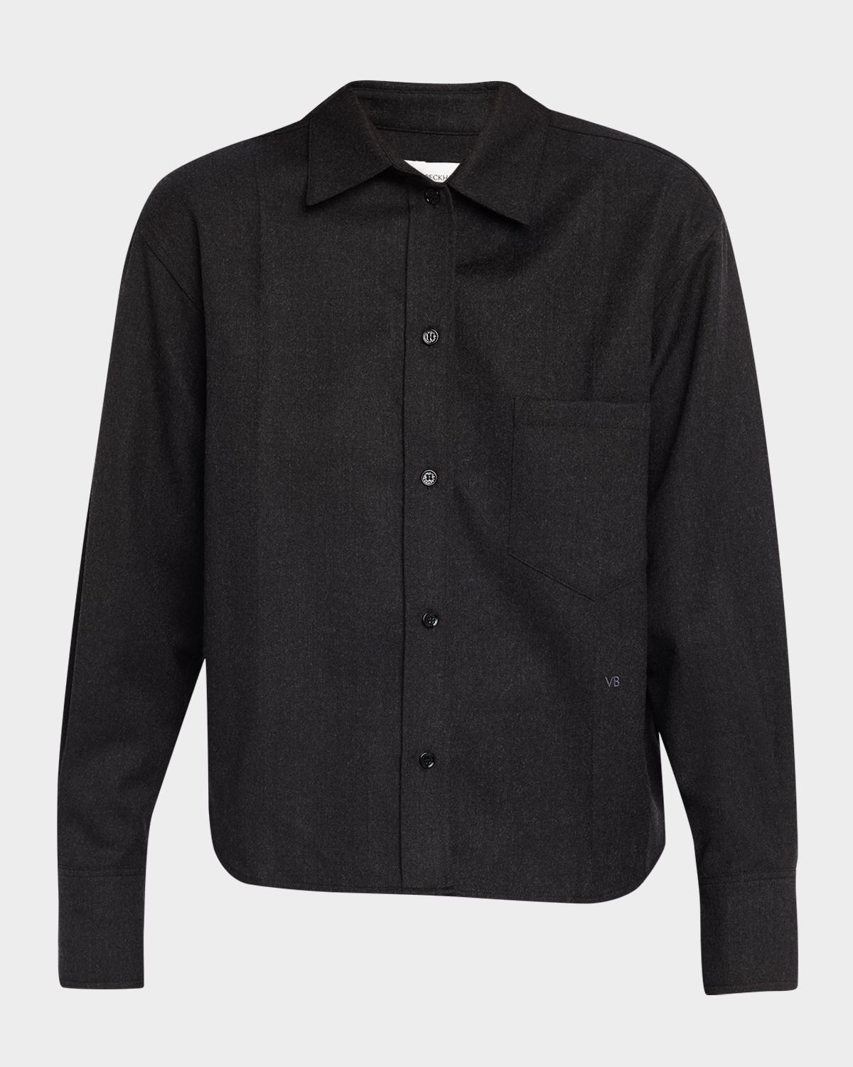 Victoria Beckham Ellys Wool Twill Button-Down Shirt