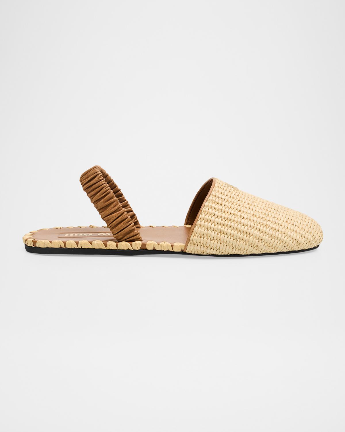 Miu Miu Woven Slingback Sandals