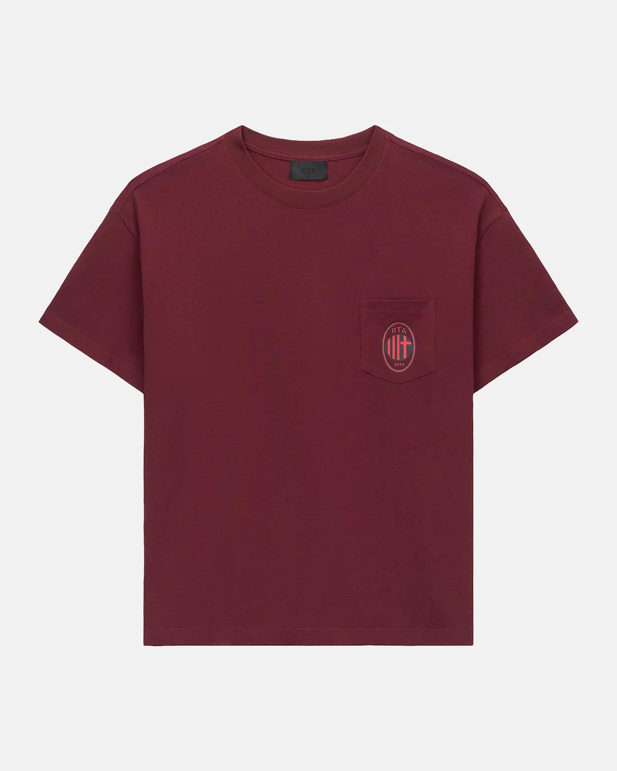 Rta Men & Apos;s Curva Ultra Bastien Logo Cotton T-shirt In Burgundy B