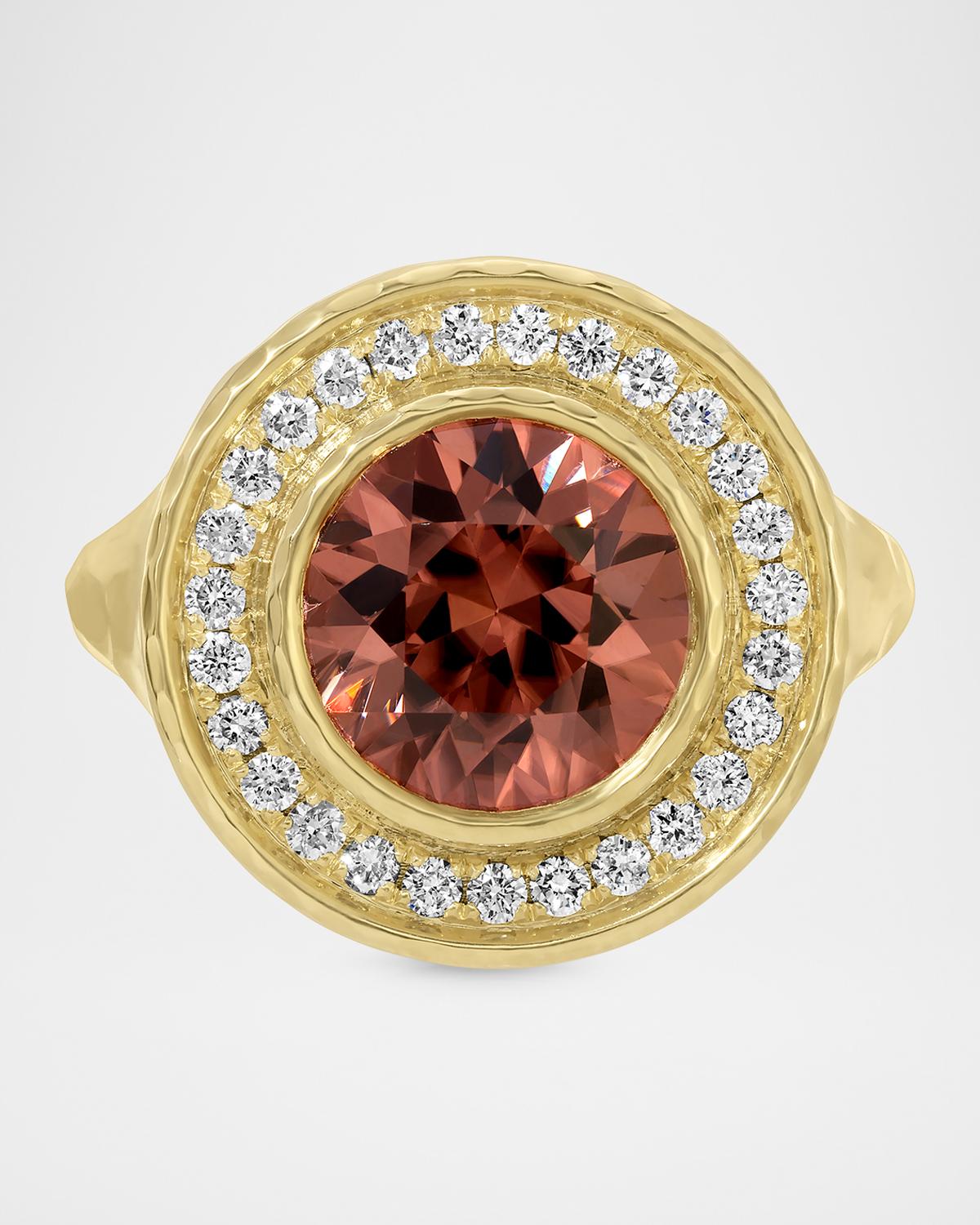 Blushing Ring with Pink Zircon and Diamonds