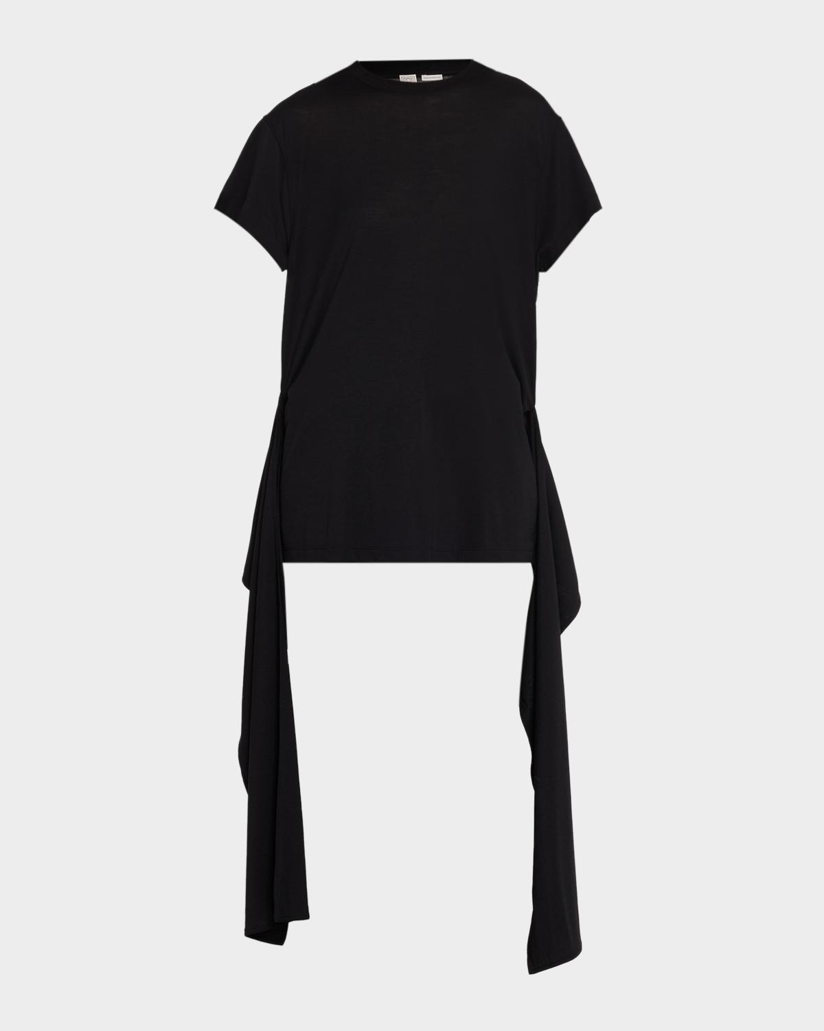 Toteme Tie-Waist Jersey Short-Sleeve T-Shirt