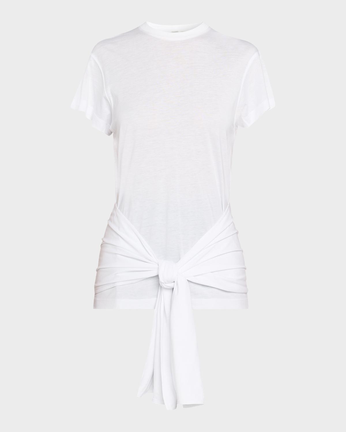 Toteme Tie-Waist Jersey Short-Sleeve T-Shirt